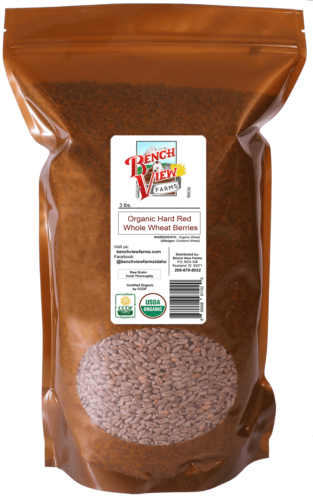 Organic Hard Red Wheat Berries 3lbs
