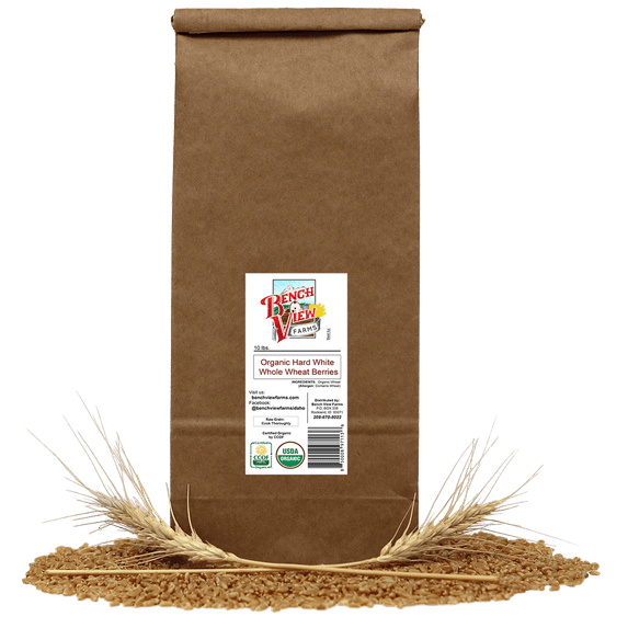 Organic Hard White Wheat Berries - 10lbs