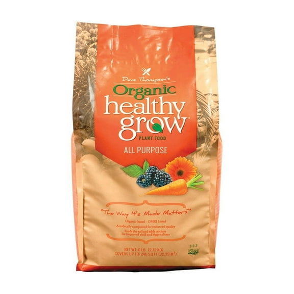 Organic Healthy Grow All Purpose Garden Plant Food Fertilizer, 3-3-3, 6 lb Bag