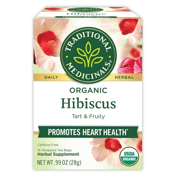 Organic Hibiscus, Supports Your Cardiovascular System, 16 Tea Bags
