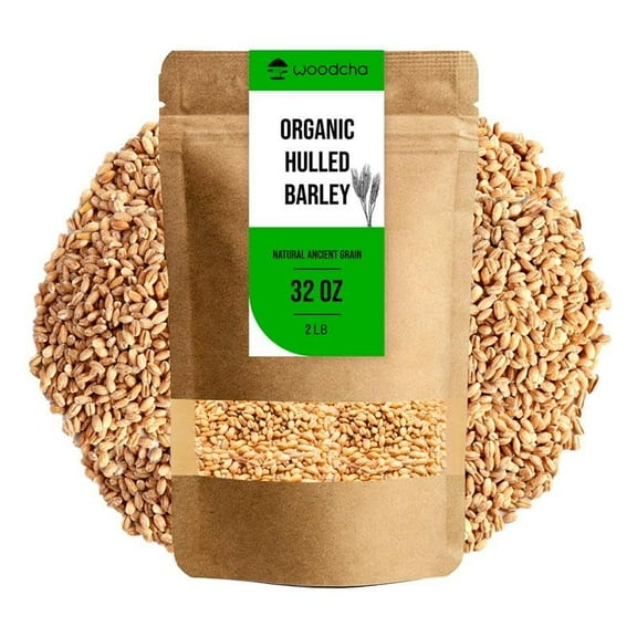 Organic Hulled Barley Whole Grain, Non-GMO, Natural Ancient Grain for Healthy Cooking, Soups, Salads & Baking- 2 lb