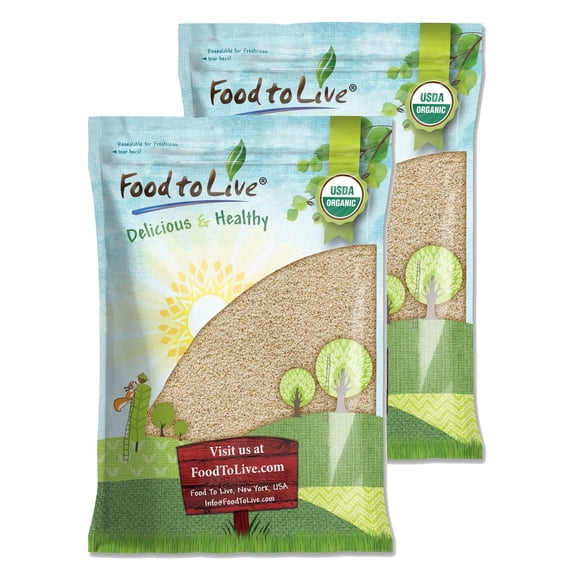 Organic Hulled Sesame Seeds, 18 Pounds Non-GMO, Kosher, Raw, Vegan by Food to Live
