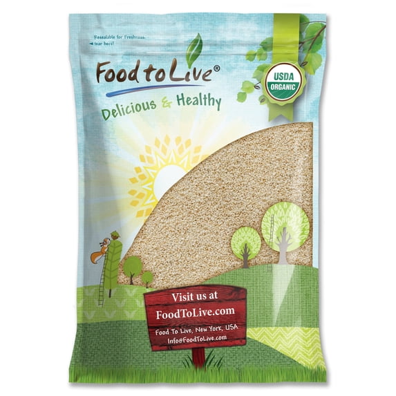 Organic Hulled Sesame Seeds, 8 Pounds — Non-GMO, Kosher, Raw, Vegan — by Food to Live
