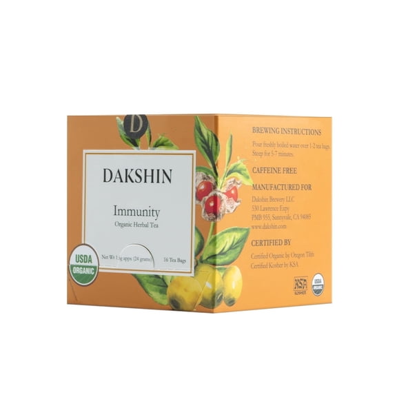 Dakshin Immunity Herbal Tea with Ashwagandha Ayurvedic Immune Boost, 16 Bags