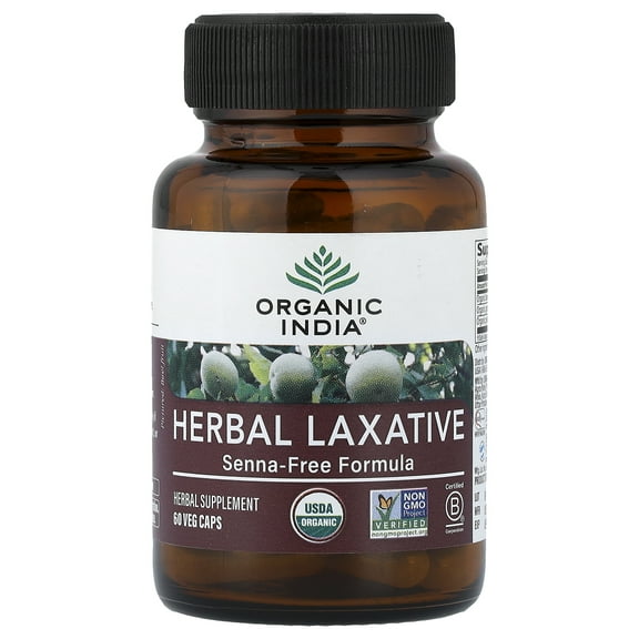 Organic India Herbal Laxative, Senna-Free Formula, 60 Veg Caps