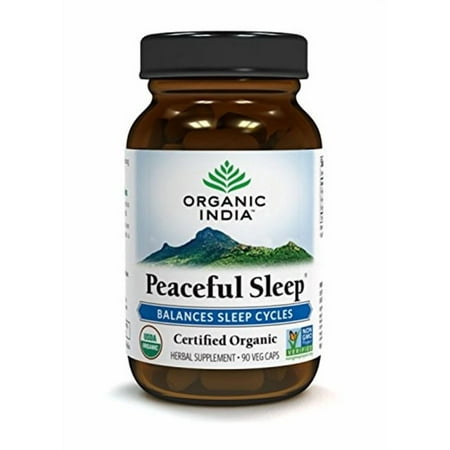 ORGANIC INDIA Peaceful Sleep Herbal Supplement 90 Vegetarian Capsules