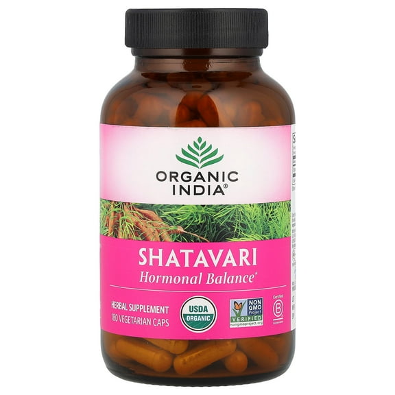 Organic India Shatavari, 180 Vegetarian Caps (400 mg per Capsule)