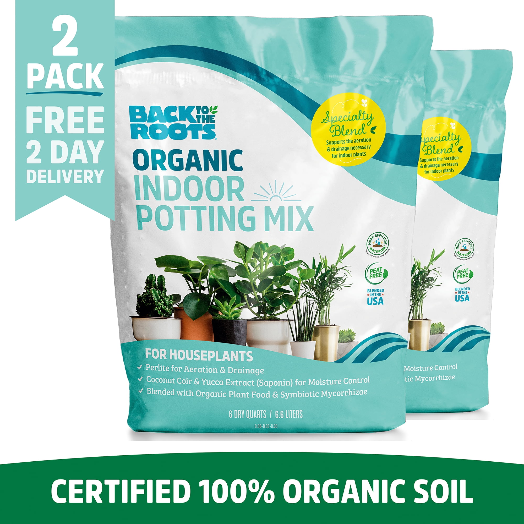 Organic Indoor Potting Mix (2 6qt bags)
