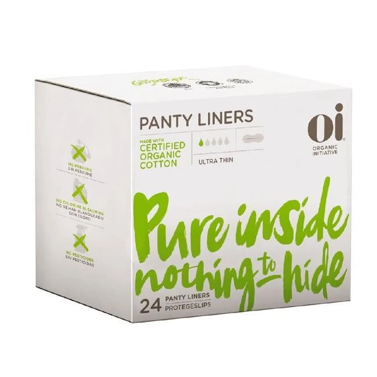 Oi  Organic Cotton Panty Liners  Ultra Thin  24 Liners