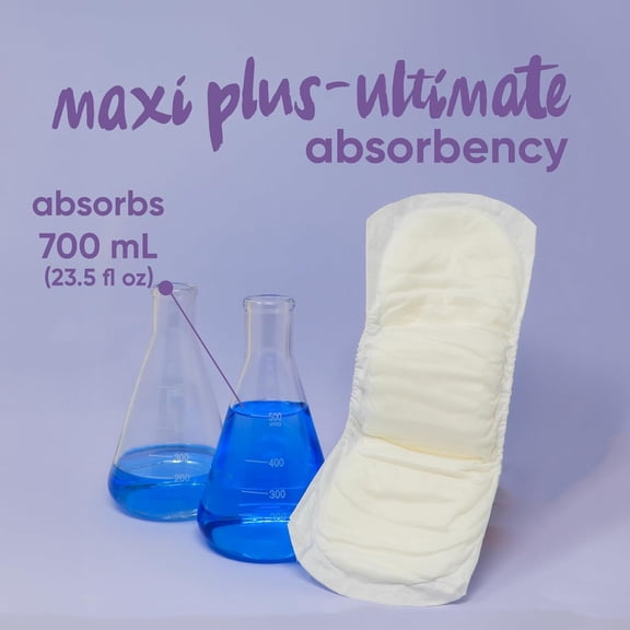 | Organic Initiative Incontinence Pads, Organic Cotton Topsheet, Highly Absorbent up to 23.5 floz, Odor Control, Breathable and Hypoallergenic, Ultimate (Length 16.1") 20 Pads