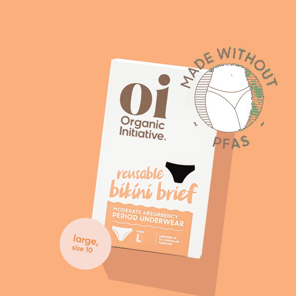 Organic Initiative Underwear Reusable Period Bikini Large, 1 Ea..
