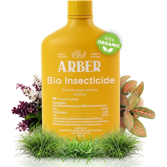 Organic Insecticide Liquid Concentrate Plant Spray for Indoor & Outdoor Use Controls Fungus Gnats, Aphids, Whiteflies, Mealybugs & Spider Mites Houseplant & Garden Insect Killer, Fast-Acting