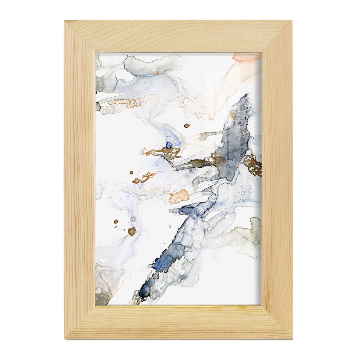 Organic Interlace I -Framed Print w/glass-Natural Wood