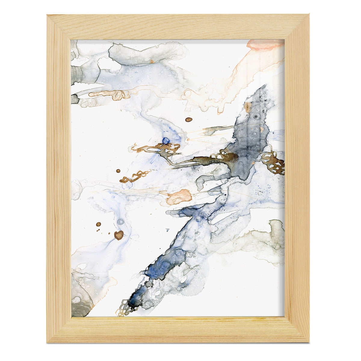 Organic Interlace I -Framed Print w/glass-Natural Wood
