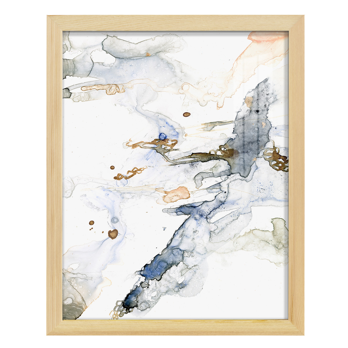 Organic Interlace I -Framed Print w/glass-Natural Wood