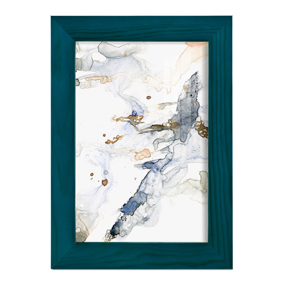 Organic Interlace I -Framed Print w/glass-Ocean Blue