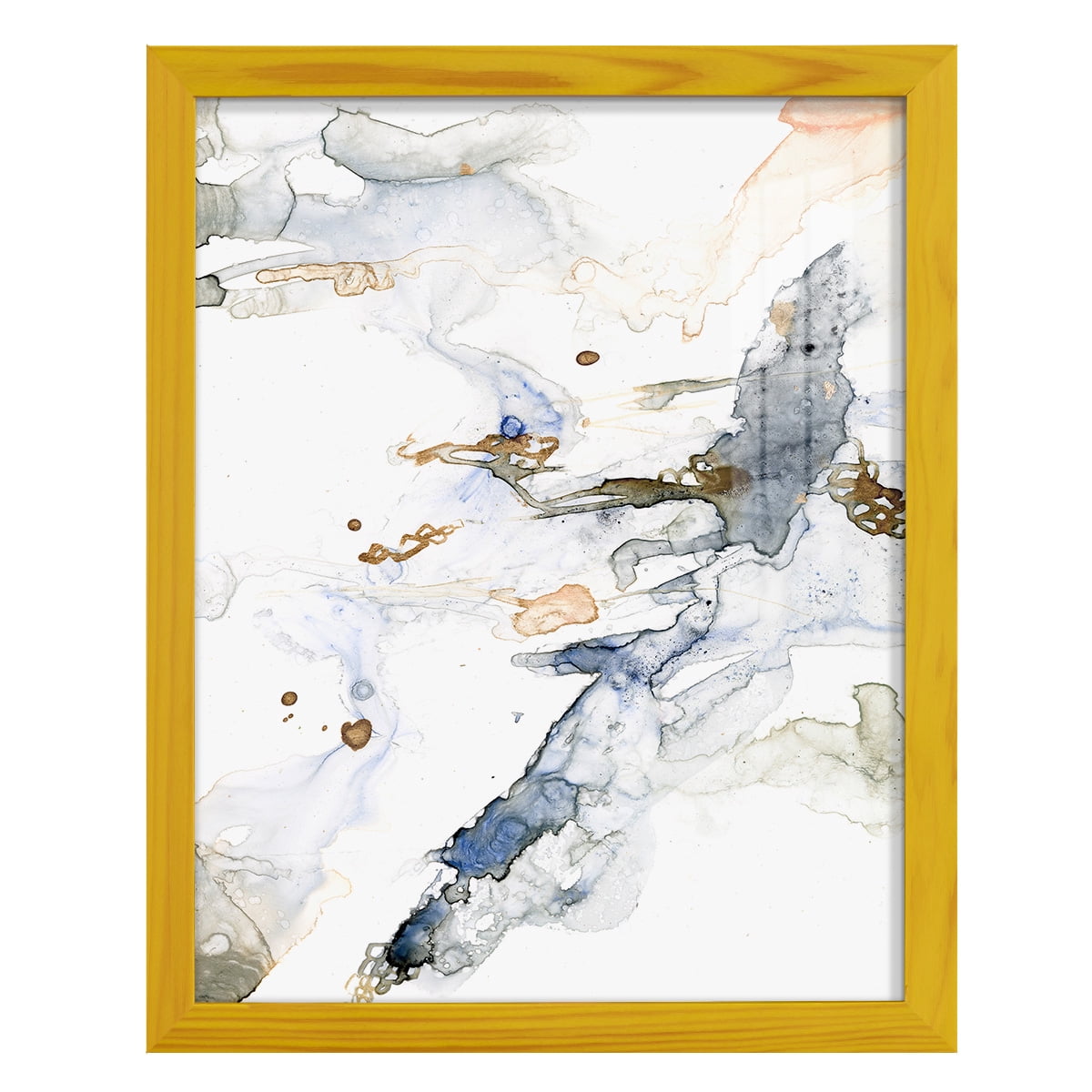 Organic Interlace I -Framed Print w/glass-Sunflower Yellow