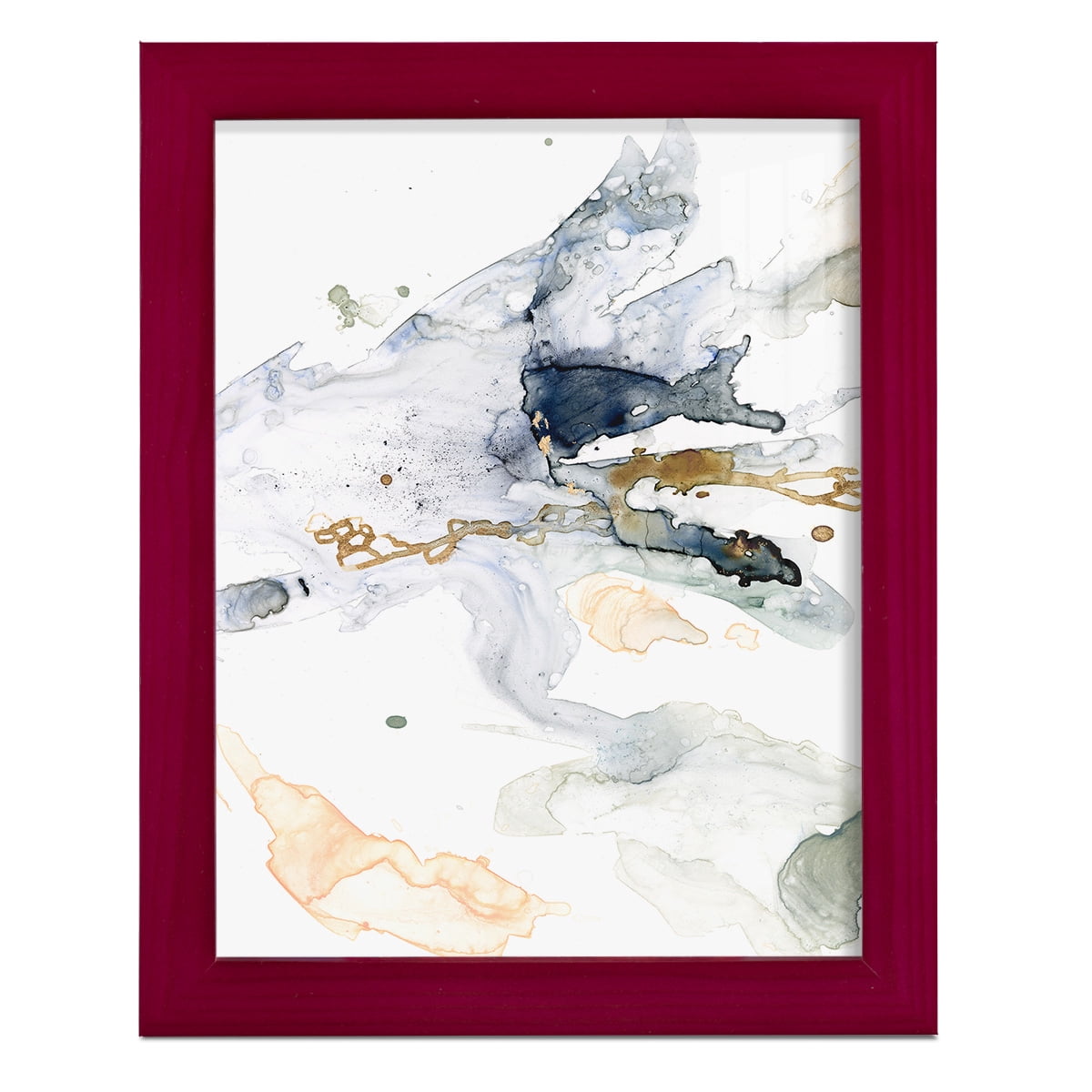 Organic Interlace II -Framed Print w/glass-Cherry Red