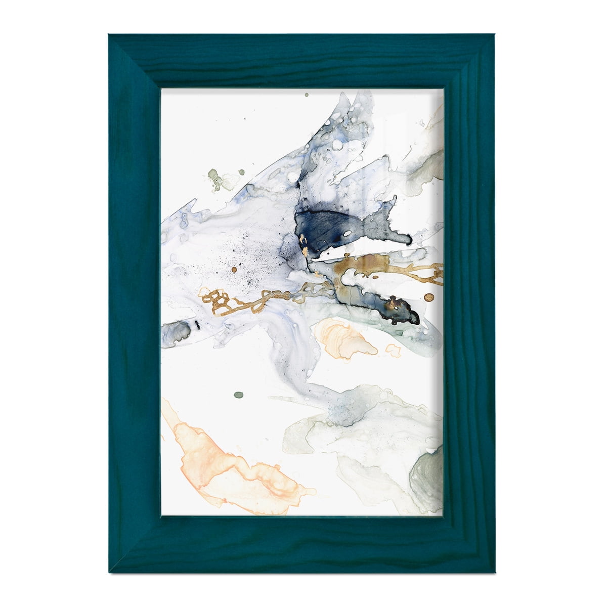 Organic Interlace II -Framed Print w/glass-Ocean Blue
