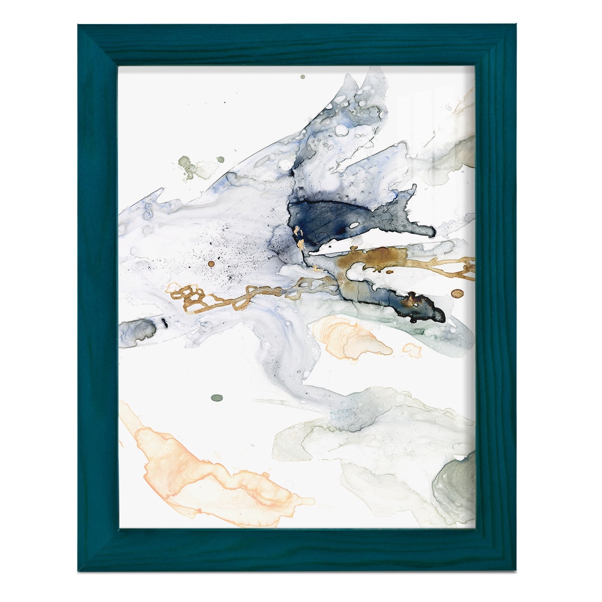 Organic Interlace II -Framed Print w/glass-Ocean Blue