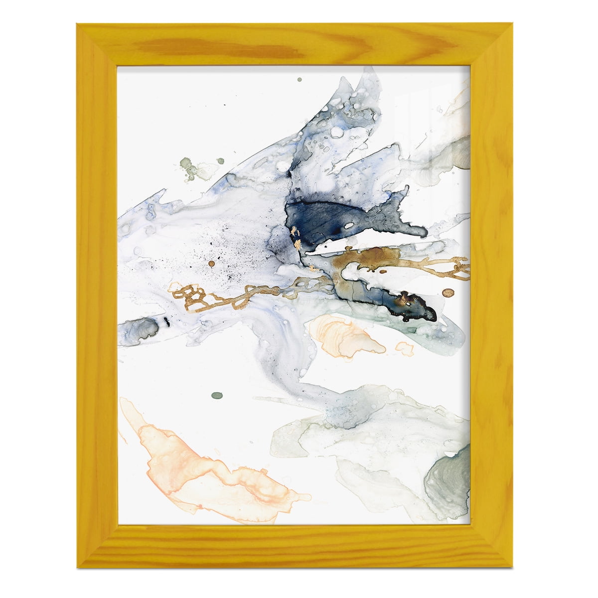 Organic Interlace II -Framed Print w/glass-Sunflower Yellow