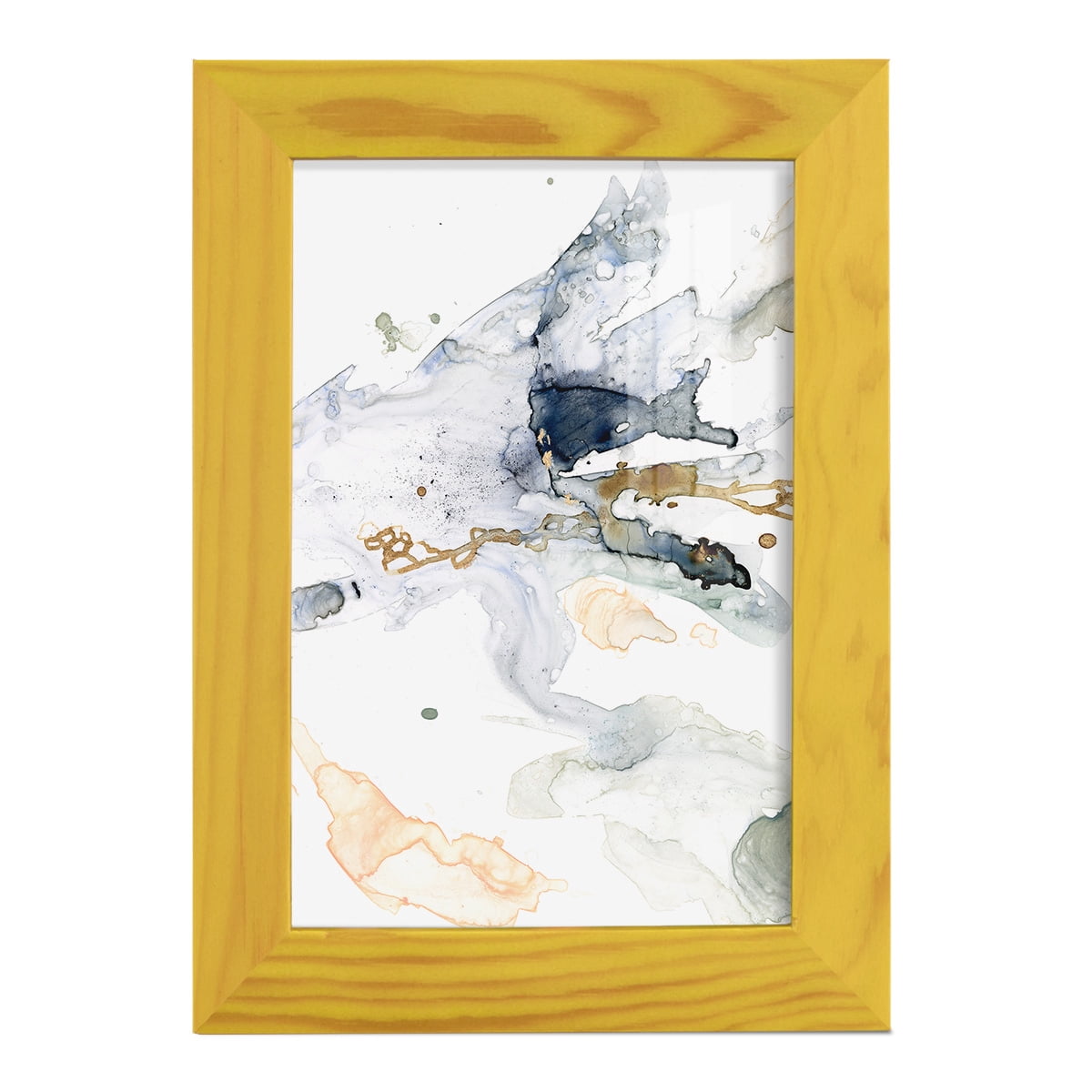 Organic Interlace II -Framed Print w/glass-Sunflower Yellow