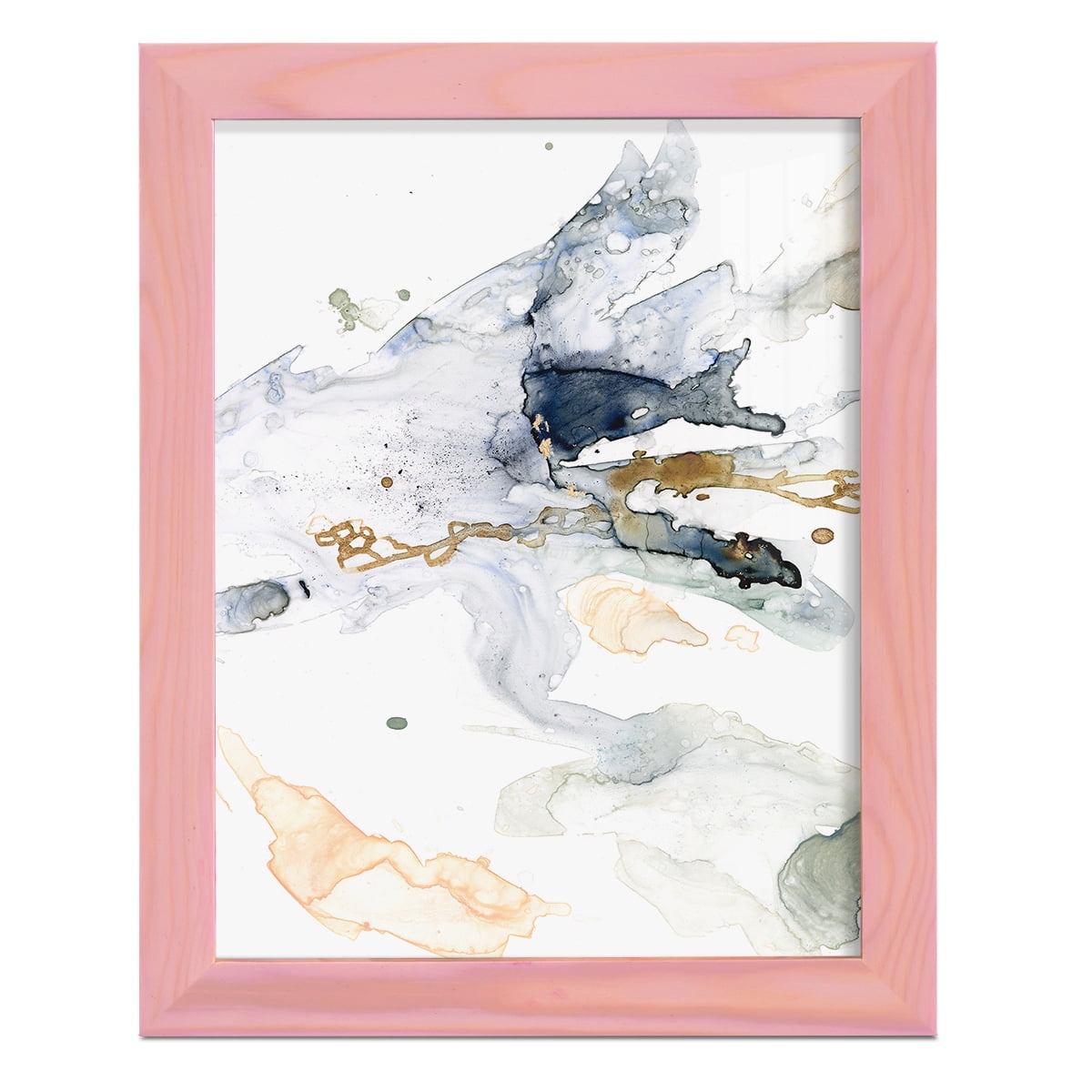 Organic Interlace II -Framed Print w/glass-Sunset Pink