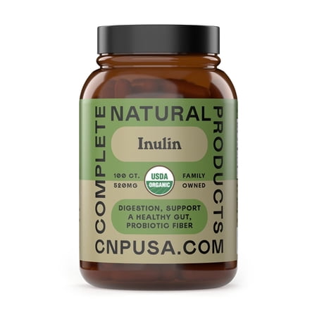 Organic Inulin Capsules - 520mg 100 Pills, Organic Jerusalem Artichoke Inulin Capsules