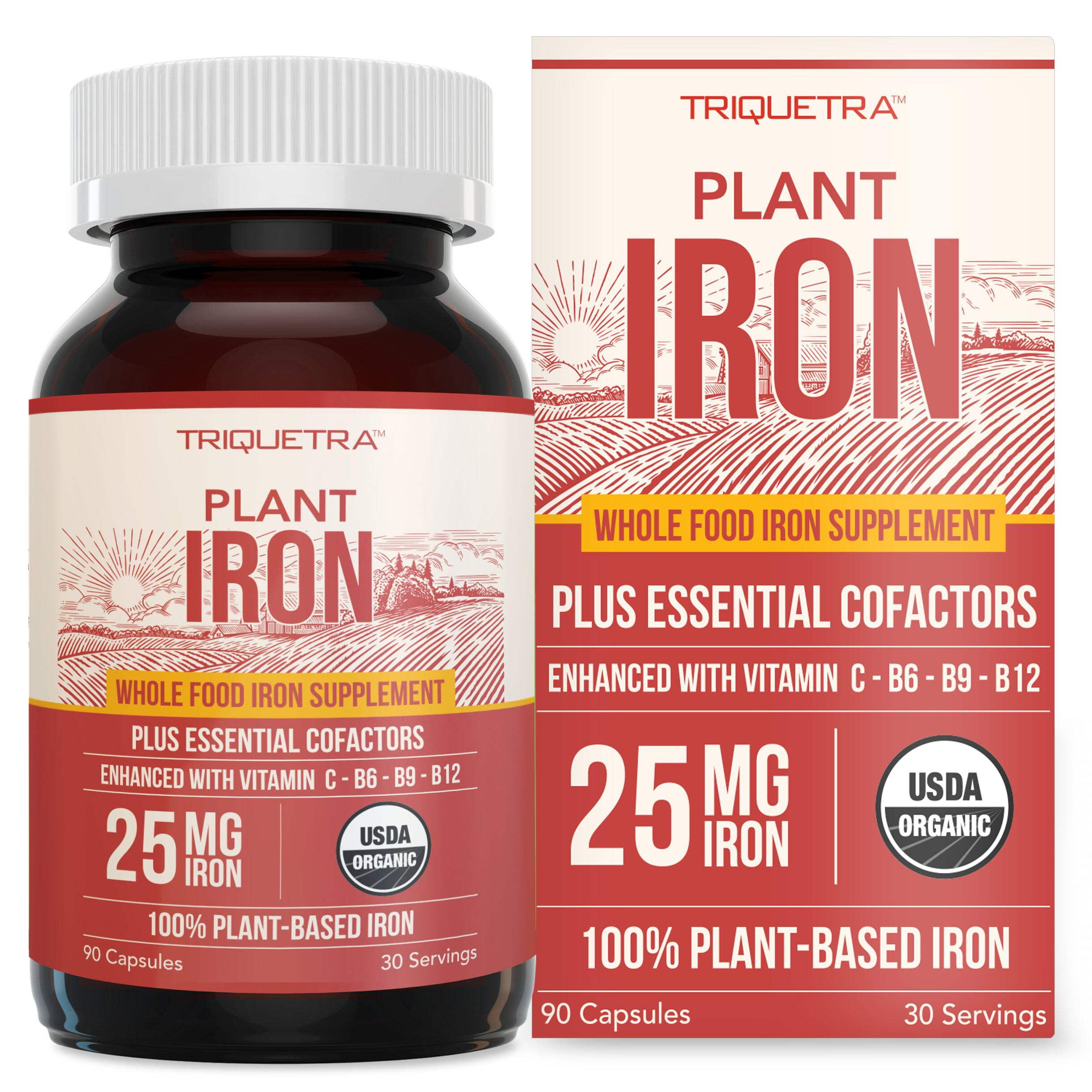 Triquetra Health Organic Iron | Whole Food Iron Supplement  Cofactors