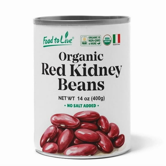 Organic Italian Red Kidney Beans, 14 oz (Pack of 1) – Unsalted, Non-GMO, Vegan – by Food to Live