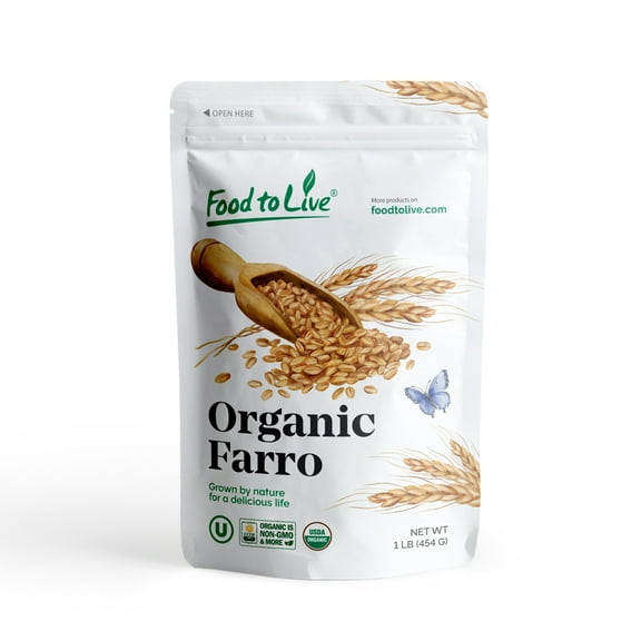 Organic Italian Steel Cut Farro, 1 Pound — Non-GMO, Raw, Vegan — by Food to Live