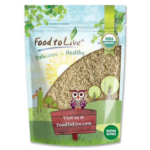 Organic Jasmine Brown Rice, 12 Ounces — Non-GMO, Raw, Vegan, Kosher — by Food to Live