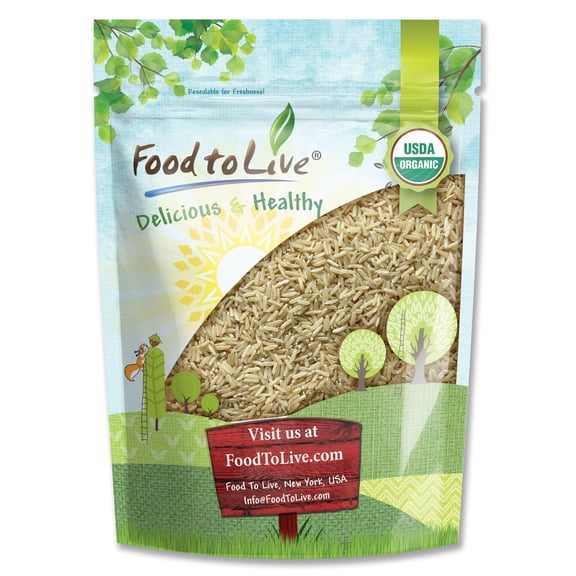 Organic Jasmine Brown Rice, 3 Pounds Non-GMO, Raw, Vegan, Kosher by Food to Live