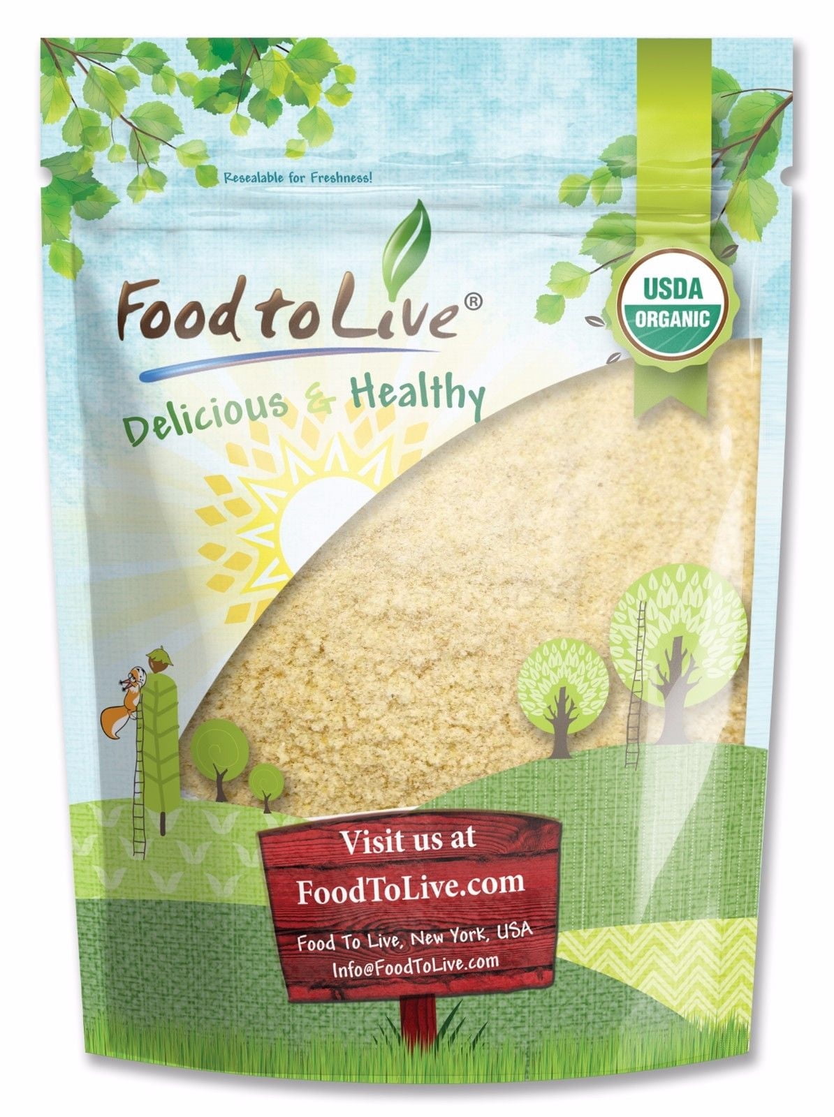 Organic KAMUT Khorasan Wheat Flour, 1 Pound  Non-GMO, Kosher, Raw, Vegan  by Food to Live