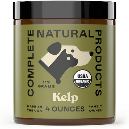 Organic Kelp Powder 4oz - Dog & Cat Supplement for Coat Health - Complete Natural Products, USA Made
