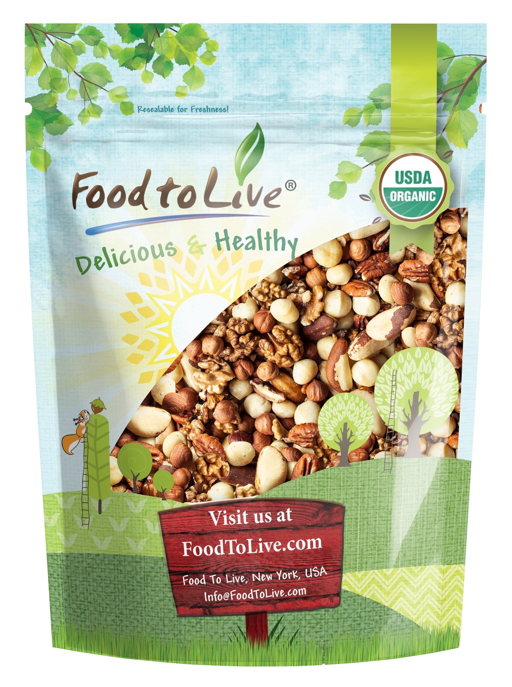 Organic Keto Raw Nuts Mix, 2 Pounds - Non-GMO, Raw, Vegan - by Food to Live