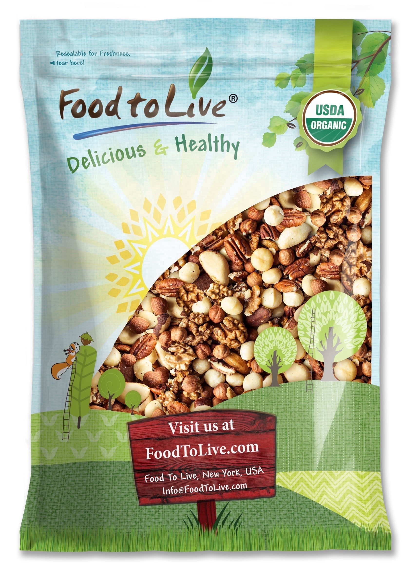 Organic Keto Raw Nuts Mix, 8 Pounds - Non-GMO, Raw, Vegan - by Food to Live