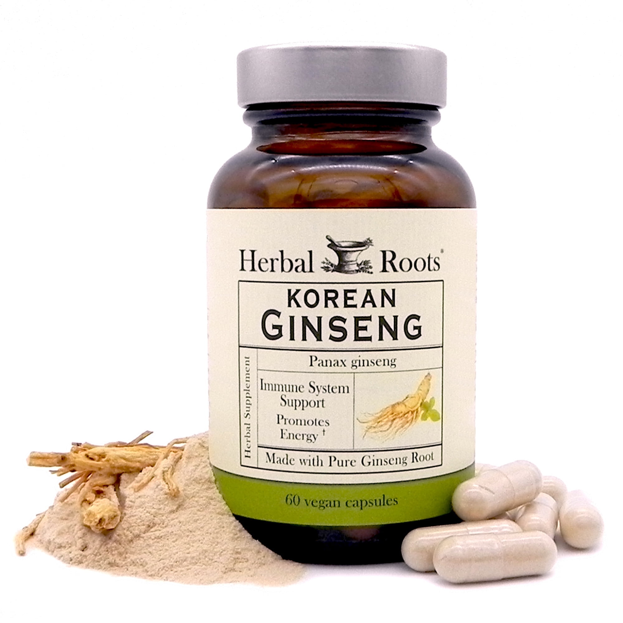 Organic Korean Panax Ginseng by Herbal Roots | 1000mg | Focus ...