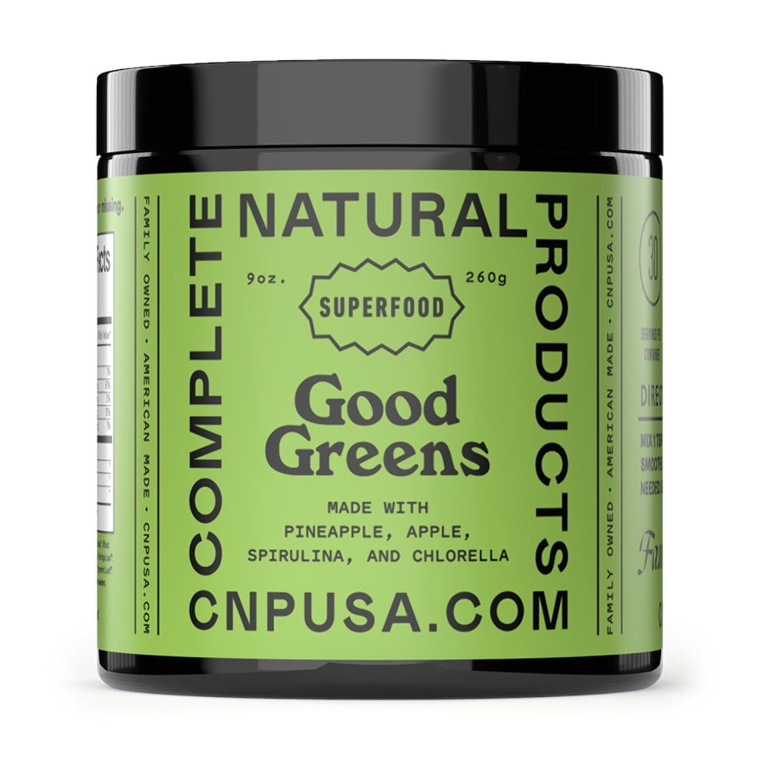 COMPLETE NATURAL PRODUCTS Organic & Kosher Greens Superfood Powder Blend Supplement - Amazing Raw American Grass Mix, 8oz, 60 Servings