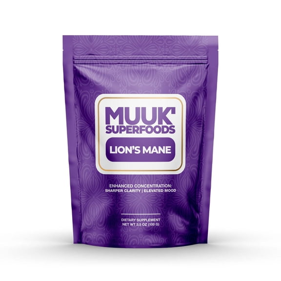 MUUK' LION'S MANE | Organic Lion's Mane Mushroom Powder | 60 servings 3.5oz (100g)