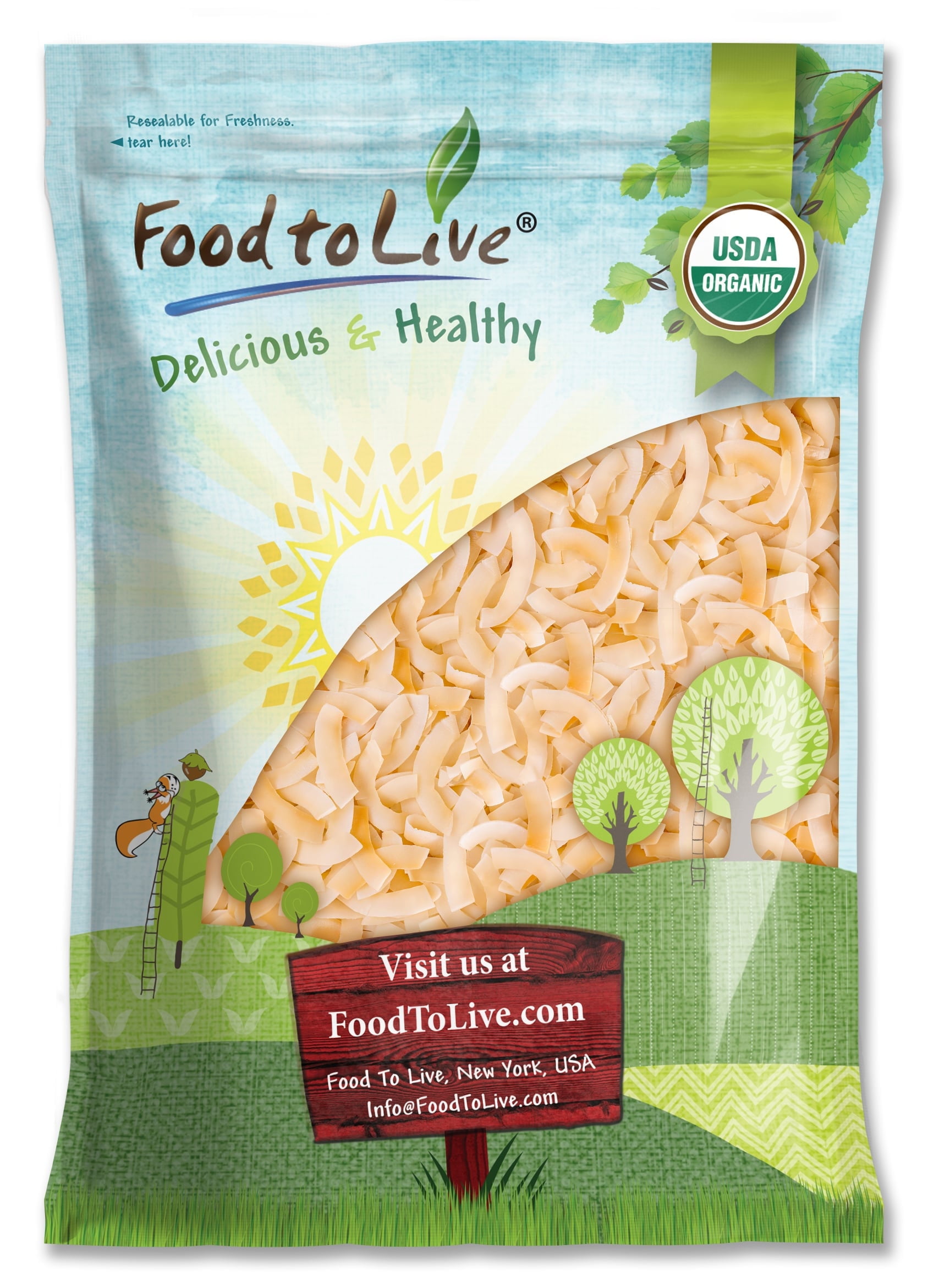 Organic Large Toasted Coconut Chips, 3 Pounds — Non-GMO, Kosher, Vegan — by Food to Live