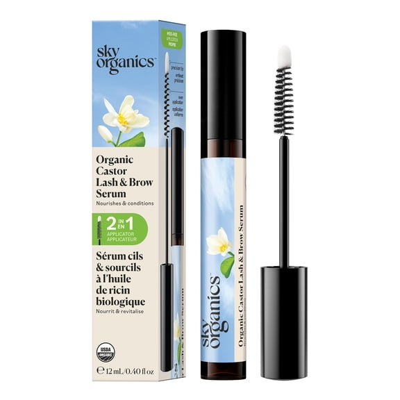 Sky Organics Organic Castor Lash & Brow Serum, 0.4 fl oz