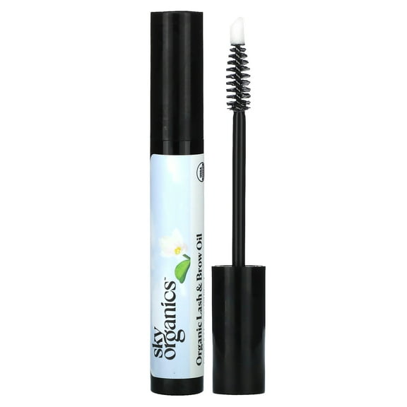 Organic Lash & Brow Oil, Castor & Moringa Oil Blend, 0.40 fl oz (12 ml), Sky Organics