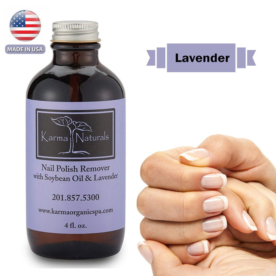 KARMA ORGANIC Organic Lavender Nail Polish Remover 4 fl. oz