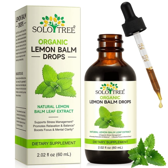 Organic Lemon Balm Tincture for Digestion & Relaxation 590mg, 60mL / 2.02 fl.oz