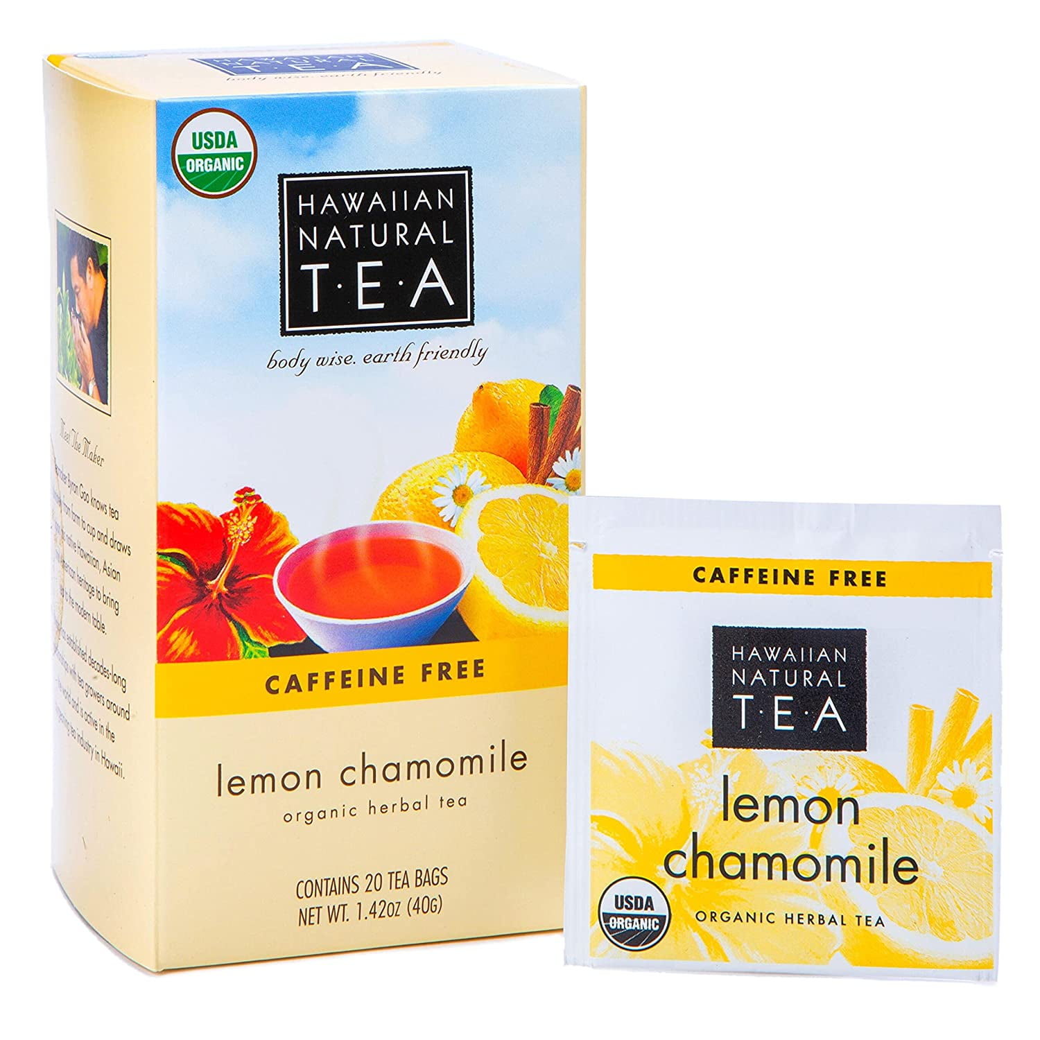 Organic Lemon Chamomile Tea Caffeine Free Tea Supports a Good Night