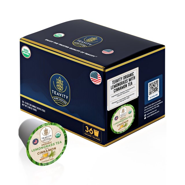Organic Lemongrass and Cinnamon Tea Pods for Keurig Naturally