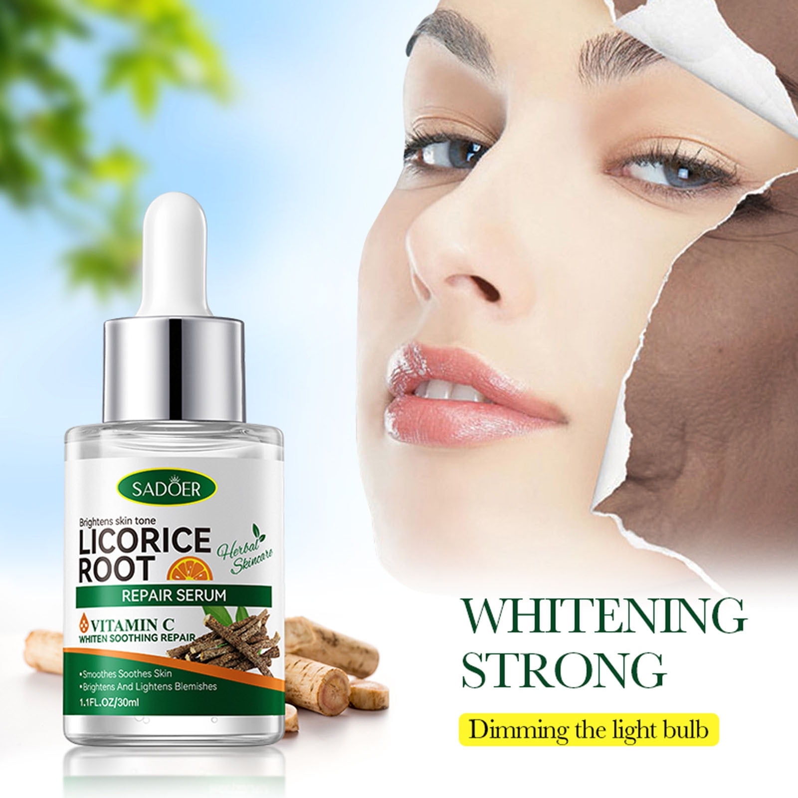 Organic Licorice Root Face Repair Serum, Brightened Soothing Repair