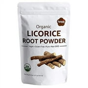 Organic Licorice Root Powder (Mulethi), Glycyrrhiza glabra, resealable Pack of 4 Oz/113 gm, USDA Organic, Natural Expectorant, Soothes Sore Throat, Candy Flavoring Agent, Superfood