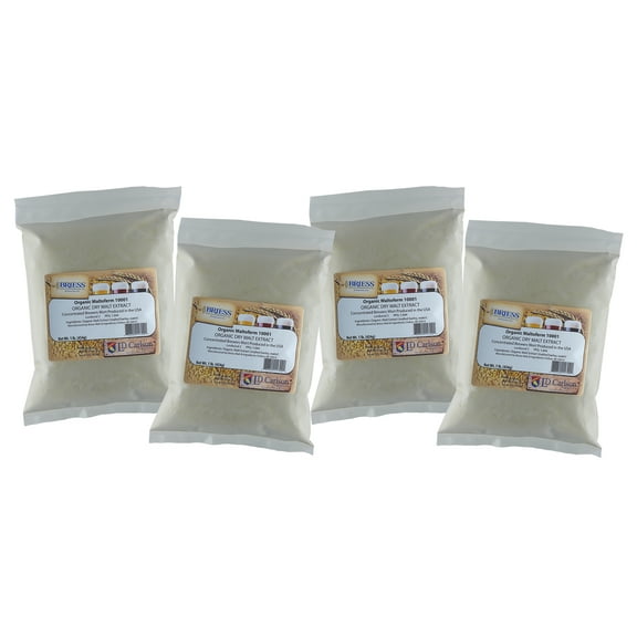 Organic Light Dried Malt Extract DME - Maltoferm 10001-1 Lb (Four Pack)